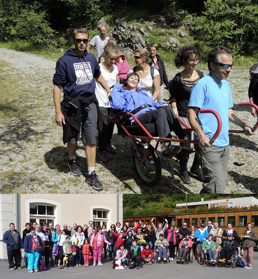 Lors d'un dernier camp, une soixantaine de personnes valides ou handicapées (de 3 à 75 ans) se sont retrouvées pour vivre et partager une belle semaine en montagne, dans le Vercors.